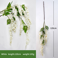 Guirlandes géantes de glycine et de branches de douche dorée, fleurs artificielles en soie pour la décoration des plafonds de salles de mariage et d'hôtels