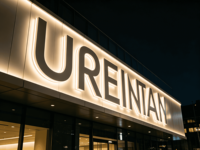 Enseigne LED extérieure en lettres canal pour les devantures de magasins et les entreprises, en acier inoxydable/aluminium, taille personnalisable