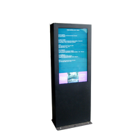 Kios pintar luar ruangan 65/75/86 inci layar peraga Digital Lcd layar peraga lantai antiair layar sentuh untuk periklanan