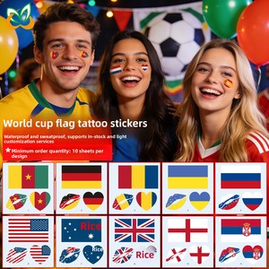 Pegatinas de Tatuaje Personalizables con Logotipo Impreso por Transferencia de Agua, Estilo <span class=keywords><strong>Bandera</strong></span> Nacional de EE. UU., México y Canadá, Novedad 2026 - Product Image 4