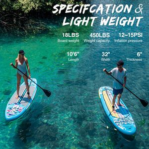 Tabla de Paddle Surf Inflable Upwell de 10'6" x 32" x 6" Ligera para Deportes Acuáticos Recreativos - Product Image 1