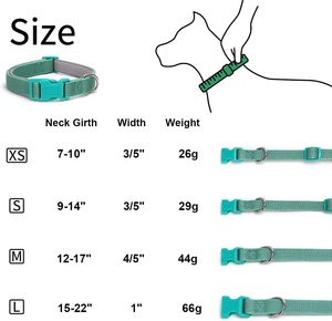 Rode hondenhalsband reflecterend veiligheidsneopreen gevoerd basic duurzaam zacht nylon bloemenpatroon hondenhalsband voor honden & katten XS-XL - Product Image 5