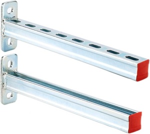 HENENG 4 Pack 16" Heavy Duty Steel Support Channels, Slotted Metal Brackets for Frame Displays, <b>Pipe</b> <b>Stands</b> & DIY Structures - Product Image 6
