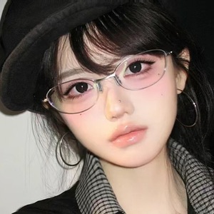 Gafas Ópticas Plateadas con Montura Completa Estilo Ojo de Gato, Lentes Transparentes, Montura Mediana para Mujer 2024 - Product Image 2
