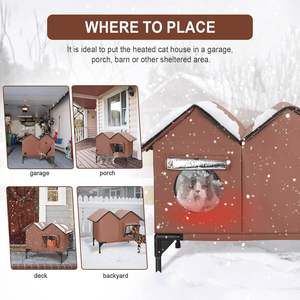 Beheizte Hundehütte Winter Große Outdoor Umwelt freundliche Stoff Wetterfeste Hochbett Flucht tür Isolierte Schutz heizung für - Product Image 6