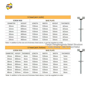Опорная пластина для строительных лесов, черная, с полым профилем, 34 мм, 38 мм, 42 мм, 48 мм, регулируемая опора-домкрат - Product Image 4
