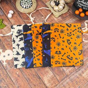 Bolsa de Dulces para Halloween, de Algodón Blanco, Personalizada con Cordón de Seguridad, para Decoración de Fiestas de Cumpleaños Infantiles - Product Image 2