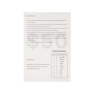 Vente en gros impression sécurisée Lucky <span class=keywords><strong>Clover</strong></span> Lotto fournisseur conception libre flexographie loterie personnalisée <span class=keywords><strong>carte</strong></span> à gratter - Product Image 3