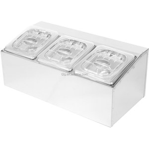 Contenedor de Buffet de Plástico de Tres Compartimentos, Material de Grado Alimenticio, Tapa Transparente, Equipo de Servicio para Restaurantes - Product Image 6