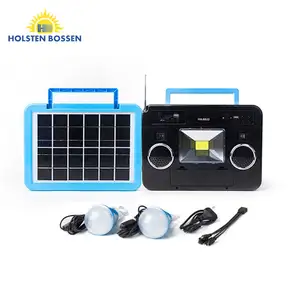 Mini altoparlante da campeggio esterno portatile Radio TF Kit di illuminazione solare USB ricaricabile generatore di sistema solare domestico con lampadina