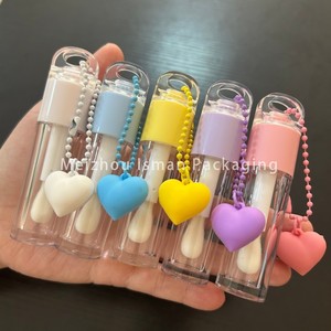 ISMAN Tube de brillant à lèvres et flacon d'huile à lèvres 6ml, rose, bleu, blanc, avec logo personnalisé, applicateur épais et grand applicateur, pour Noël, avec porte-clés Cœur - Product Image 5