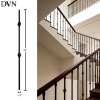 Balustre en fer forgé creux DVN avec nœuds ronds, tendance du marché, nœuds simples/doubles, meneaux métalliques pour escaliers, pour la décoration de villas