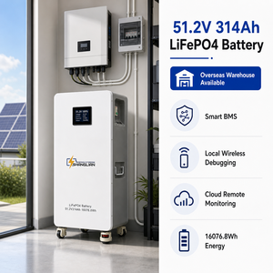 Batería de Almacenamiento de Energía Doméstica de 51.2V 314Ah 16kWh, 6000 Ciclos, 5 Años de Garantía, Monitoreo en la Nube, WiFi, BMS Inteligente, ESS Solar Móvil, Stock en la UE - Product Image 1