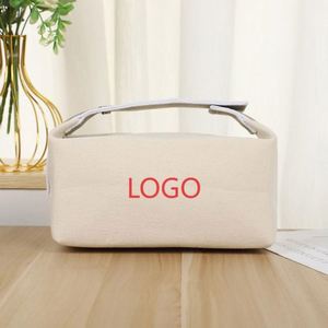 Bolsa de Maquillaje de Viaje de Lujo Personalizable con MOQ Bajo, Logotipo Personalizado, Bolsa de Cosméticos de Lona Ecológica Portátil con Cierre - Product Image 1