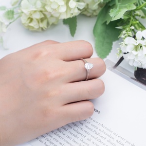 MS-606 <b>Women</b> <b>Fashion</b> Jewelry 14k Pear Cut DEF Moissanite Solitary <b>Ring</b> - Product Image 5