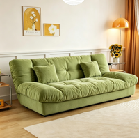 Sofá Cama Convertible Moderno de Terciopelo, Sofá Plegable de Espuma de Alta Densidad para Sala de Estar, Apartamento, Habitación de Invitados