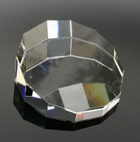 Presse-papiers en cristal K9 octogonal gravé au laser 3D avec logo personnalisé - Souvenir de bureau transparent, décoration de bureau