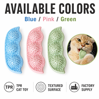 Jouet à mâcher pour chat en forme de coque de pois, en TPR, avec picots en relief, facile à saisir, résistant aux morsures, OEM ODM, marque privée, vente en gros, commandes en gros, jouets interactifs pour animaux de compagnie