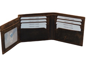 กระเป๋าสตางค์หนังพรีเมี่ยมสำหรับผู้ชายกระเป๋าสตางค์หนังวินเทจขัดเงาสั้นสองชั้นสำหรับการป้องกัน RFID แบบเปิดที่มีคุณภาพสูงความจุบัตรหลายใบ - Product Image 2