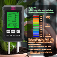 Testeur de sol numérique portable 6 en 1 pour la mesure du pH, de l'humidité, de la luminosité, de la fertilité, de la température du sol pour les plantes d'intérieur, les jardins et les pelouses