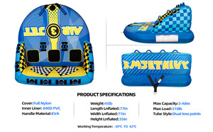 Customized inflatable nylon cloth cover for towable on water <b>sofa</b> for water skiing <b>air</b> cushion for inflatable towing on the sea - Product Image 2