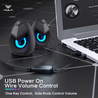AULA N-69 USB filaire ordinateur haut-parleur 2 pièces Audio Portable pour PC portable haut-parleurs de jeu de bureau avec rétro-éclairage LED
