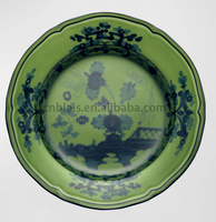 BLAIS Ensemble de vaisselle de luxe vintage porcelaine fine personnalisé réutilisable passe au lave-vaisselle motif de plante de forêt tropicale humide