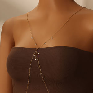 Chaîne en acier inoxydable couleur sentimentale Sexy chaude personnaliser la chaîne <span class=keywords><strong>de</strong></span> ventre du <span class=keywords><strong>sein</strong></span> féminin chaîne <span class=keywords><strong>de</strong></span> taille en strass - Product Image 4