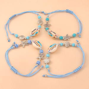 Bracelet coquillage San Andres, style bohème, été, coquillage Hawaï, nom personnalisé, étoile de mer, fait main, réglable, cadeau, bijoux - Product Image 4