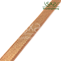 Décoration personnalisée en bandoulière de 8mm marron double face brillante pour femmes avec bande élastique élastique
