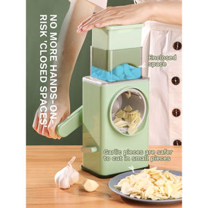 Trancheuse rotative carrée pour légumes, avec une fente d'alimentation 40 % plus large, lames en acier inoxydable 304, manivelle manuelle pour râper et couper le fromage en cuisine - Product Image 3