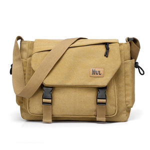 Wholesale Canvas Messenger <b>Bag</b> Large Capacity Lightweight Durable Buckle Closure All Seasons Daily Use - Product Image 1