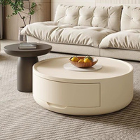 Table basse ronde de design italien, mobilier de salon moderne et luxueux, plateau en bois durable