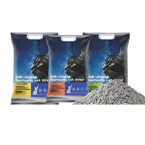 OEM özelleştirilmiş ağırlık PP torba 5L 10L bentonite kedi kumu arena para gatos bentonite kedi çöp 20 kg