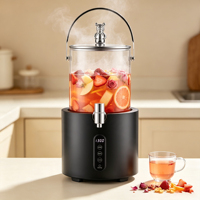Samovar électrique turc avec fonction de maintien au chaud, design en verre pour usage domestique, garantie 1 an