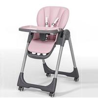 Chaise haute pliable pour bébé Kidilo avec roulettes, harnais à 5 points, dossier réglable, plateau amovible