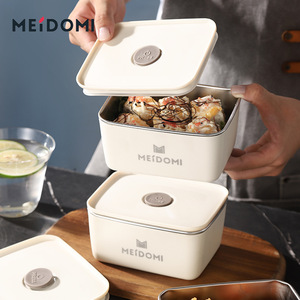 Meidomi Lunch Box Set Rectangle PP Lid Insulated Storage Container For Meal Prep Refrigerator Use - Product Image 1