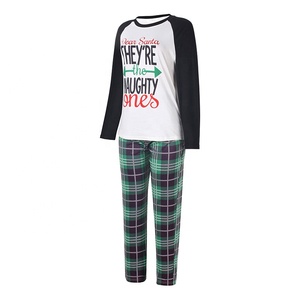 Noël nouveau décontracté vert <span class=keywords><strong>Plaid</strong></span> lettre correspondant tenues pour maman moi sexe neutre vêtements costume pour bébé garçons filles famille - Product Image 5