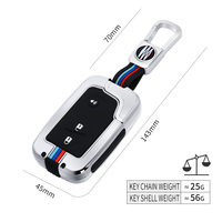 Nouvel Étui Coque de Clé de Voiture en Alliage de Zinc pour Clé Auto BYD 3 Boutons