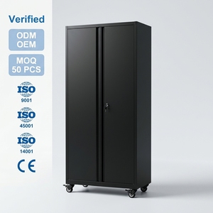 Armoire de <span class=keywords><strong>rangement</strong></span> professionnelle à roulettes pour atelier, <span class=keywords><strong>casier</strong></span> métallique haut avec <span class=keywords><strong>tiroir</strong></span> intérieur pour l'organisation des outils de garage - Product Image 1
