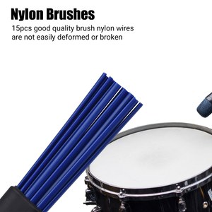 2 uds Drum Stick Drum Brush 1 par <span class=keywords><strong>de</strong></span> <span class=keywords><strong>baquetas</strong></span> retráctiles para Drumset Jazz Drum 15 Uds cepillos <span class=keywords><strong>de</strong></span> nailon - Product Image 5
