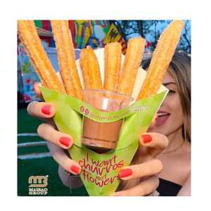 Support <span class=keywords><strong>en</strong></span> papier personnalisé imprimé pour churros de qualité alimentaire, emballage pour churros, <span class=keywords><strong>cornet</strong></span> à glace pour restaurant de rue à emporter - Product Image 2