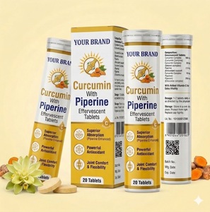 Comprimés effervescents de curcumine OEM 250 mg - Piperine - Soutien anti-inflammatoire et antioxydant au goût de curcuma - 20 comprimés - Product Image 4