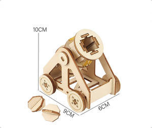 Jouet éducatif en bois pour enfants, bricolage, kit de puzzle à assembler soi-même, catapulte, bombe et baloriginale - Product Image 4
