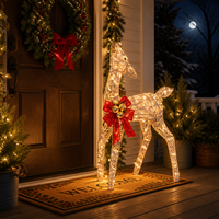 Décoration de Noël en forme de renne lumineux 3D à LED, classée IP44 pour l'extérieur, pour la décoration de Noël