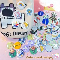 Badges personnalisés en fer blanc à motif dessin animé avec impression offset pour breloques de sac, emblèmes scolaires, cadeaux - Épingles en métal en gros