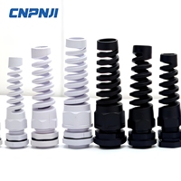 Presse-étoupe électrique en nylon 66 avec décharge de tension PG16, filetage spiralé, noir, IP68, résistant aux intempéries, accessoire électrique, joint d'étanchéité FSCAT