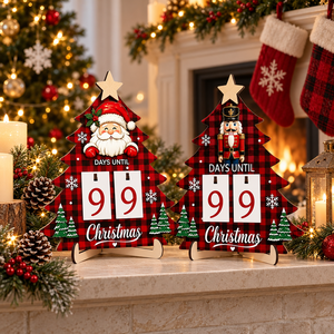 Decorazione Natalizia <span class=keywords><strong>per</strong></span> la Casa: Calendario Conto alla Rovescia in Legno da Tavolo con Scritta '<span class=keywords><strong>Giorni</strong></span> Fino a <span class=keywords><strong>Natale</strong></span>' e Schiaccianoci di Babbo <span class=keywords><strong>Natale</strong></span> - Product Image 4