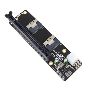 การ์ดแปลง 2 พอร์ต SlimSAS 8i X2 เป็น PCIe 4.0 X16 รุ่น SFF8654 GEN4 สำหรับเชื่อมต่อกราฟิกการ์ด GPU แบบ 6 พิน มีสินค้าพร้อมส่ง - Product Image 3