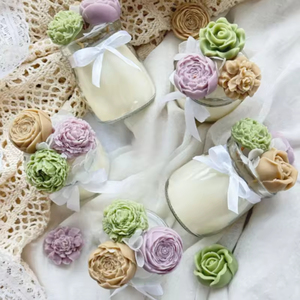 Velas Aromáticas de Cera de Soya con Aroma a Rosa Peonía 3D Hechas a Mano en Frascos de Vidrio, Decoración para el Hogar, Regalo para Bodas y Despedidas de Soltera - Product Image 5